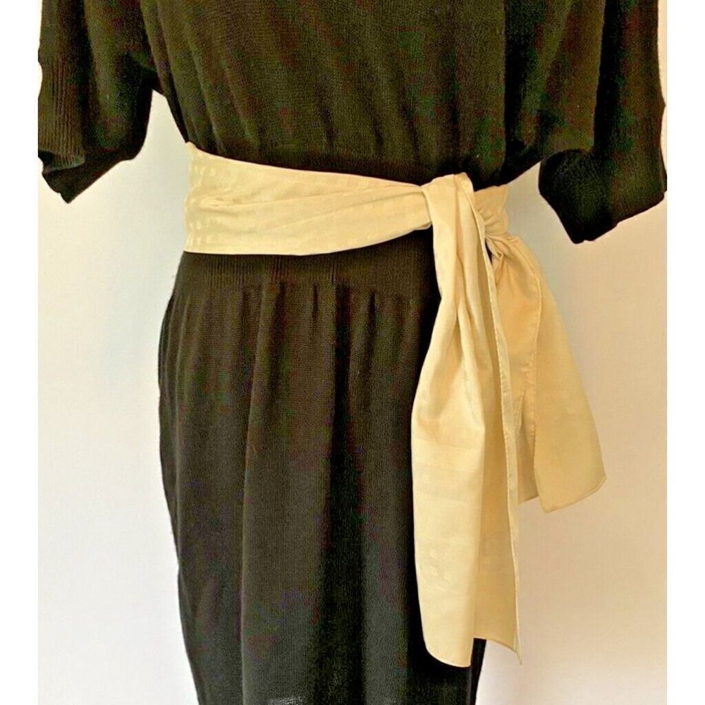 Women’s Scarf Cream Geometric Border Long Rectangle Lightweight Casual Vintage - Picture 5 of 16